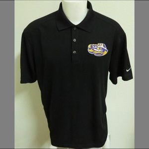 S-2XL Black Nike Dri-Fit LSU Tigers Mens 84A Polo